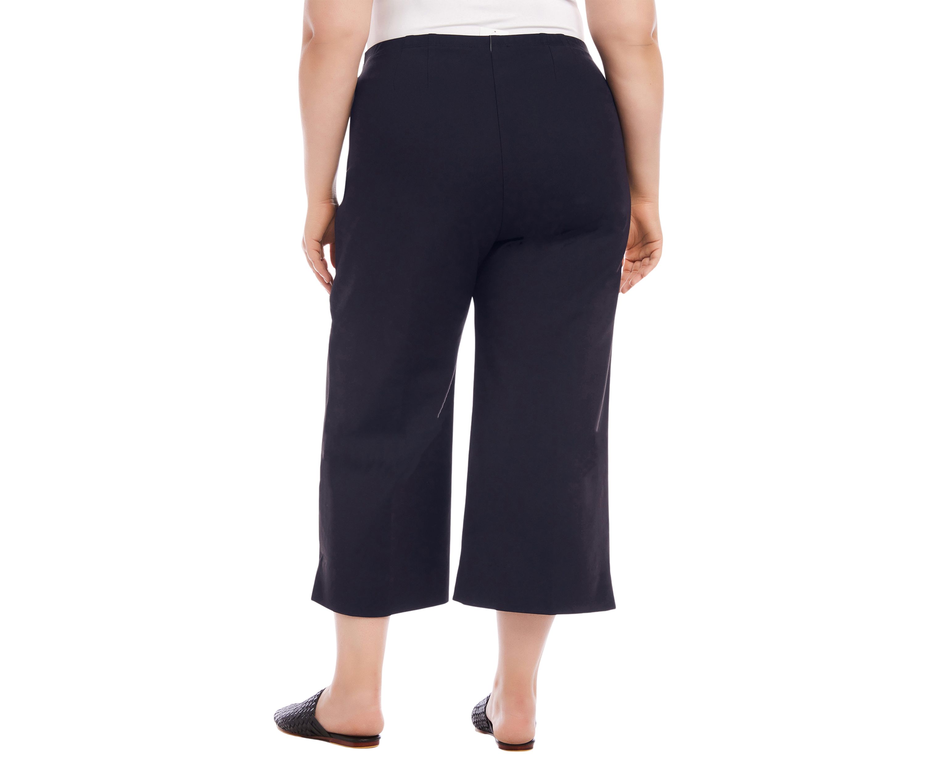 Plus Size Cropped Wide Leg Pants