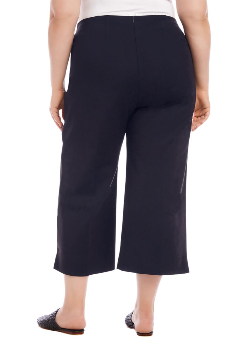 Plus Size Cropped Wide Leg Pants