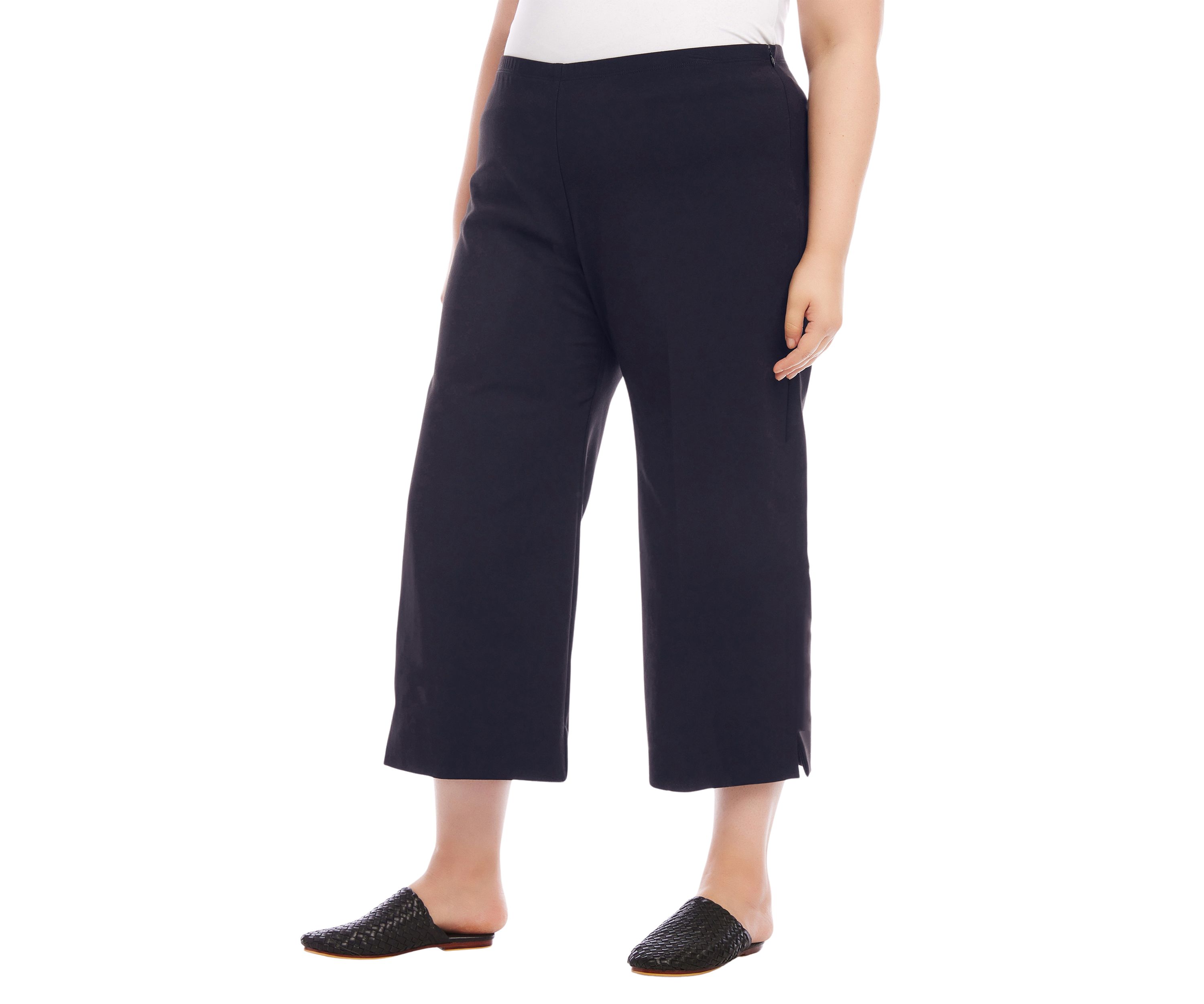 Plus Size Cropped Wide Leg Pants