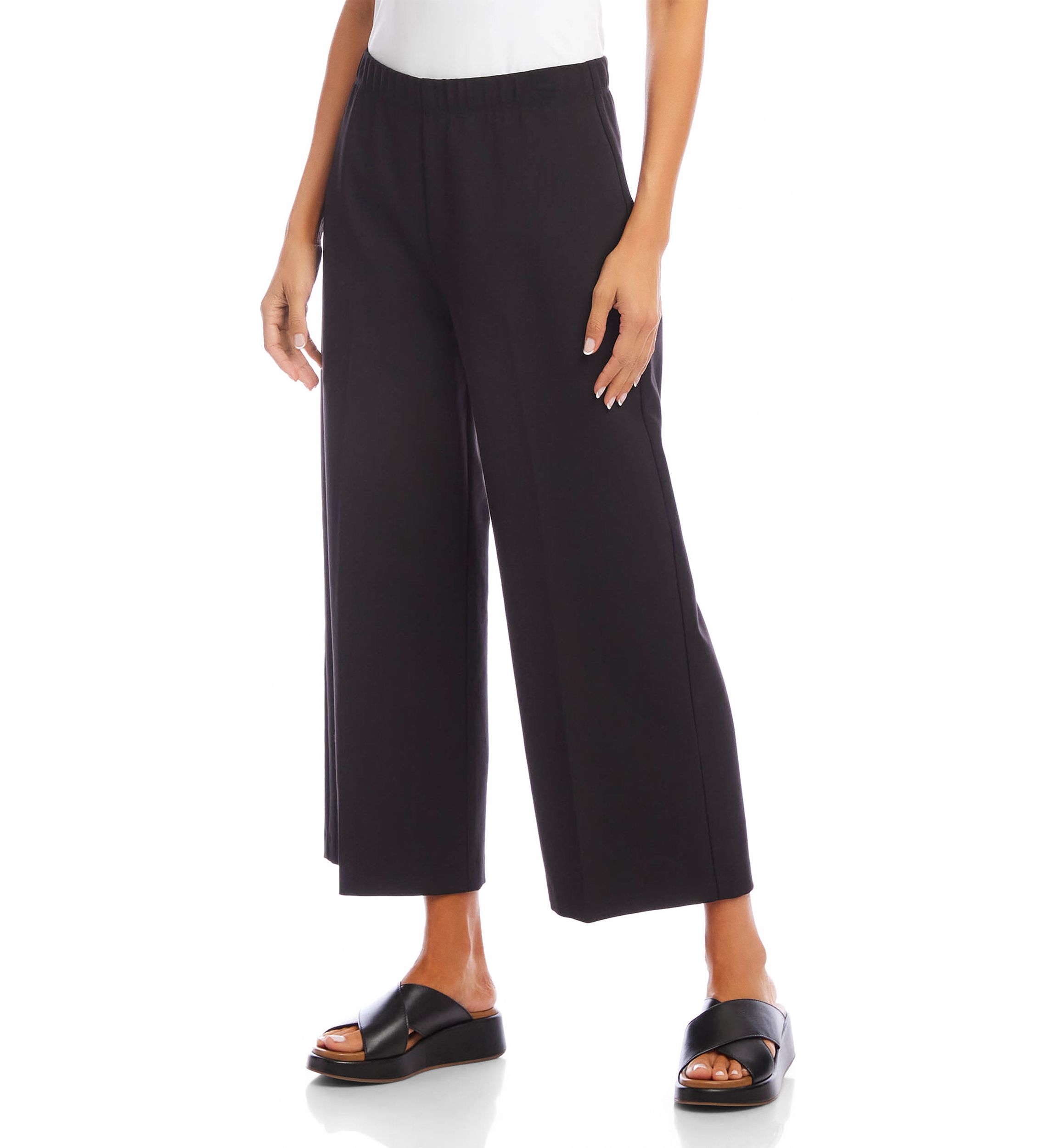 Petite Cropped Wide Leg Pants