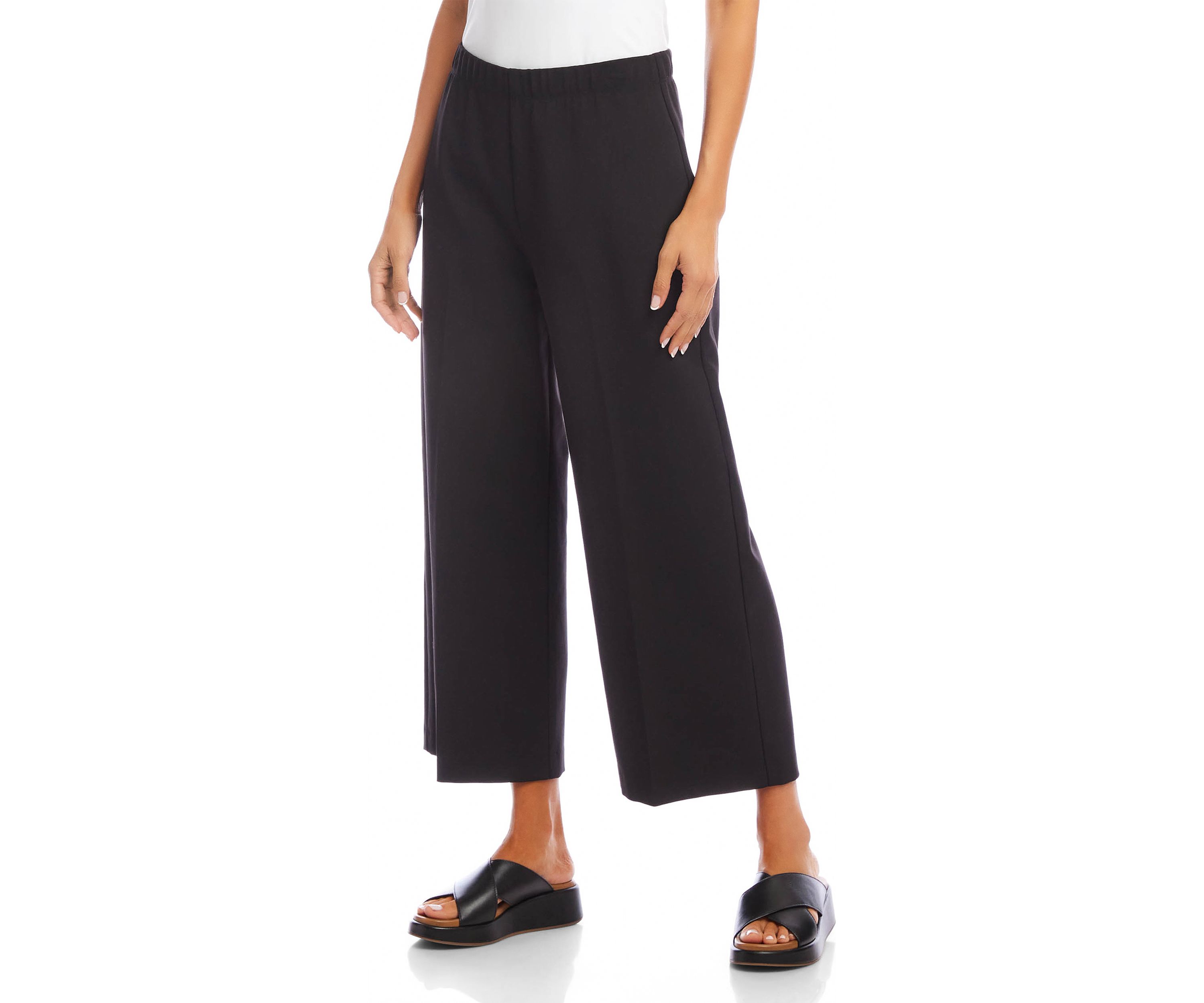 Petite Cropped Wide Leg Pants