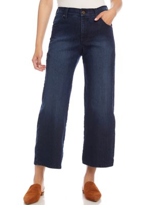 Women's Wide Leg Cropped Denim Jeans