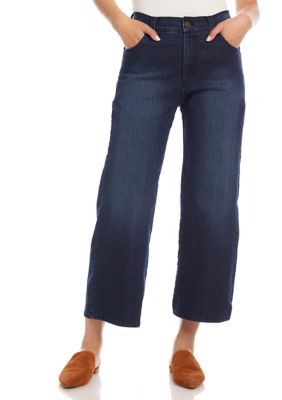Women's Wide Leg Cropped Denim Jeans