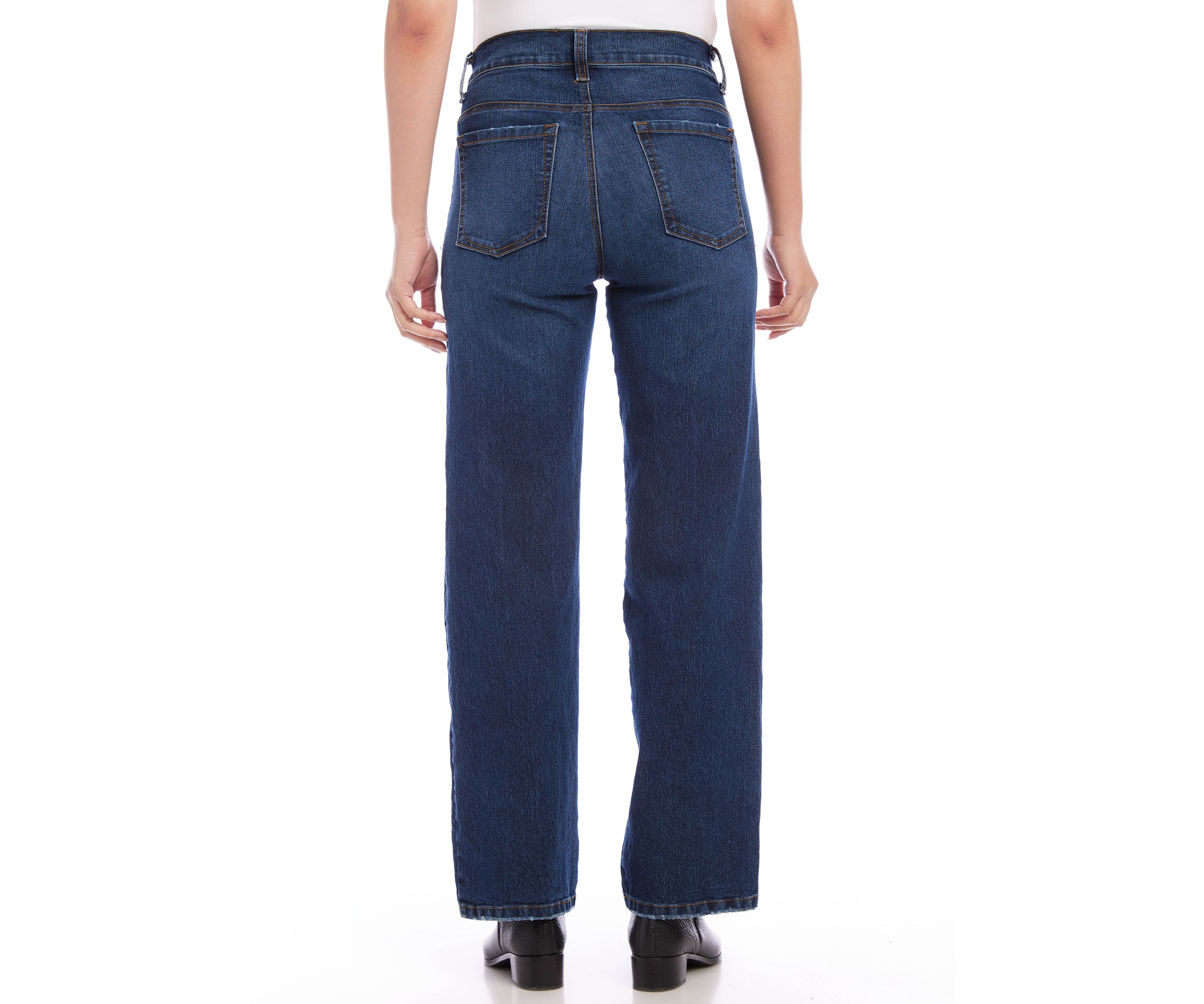 Womens Full Length Wide-Leg Jeans