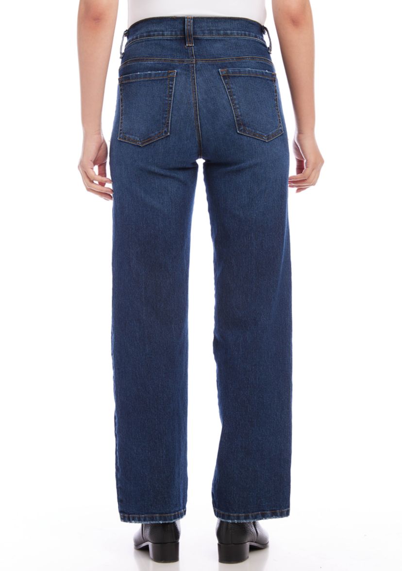 Womens Full Length Wide-Leg Jeans