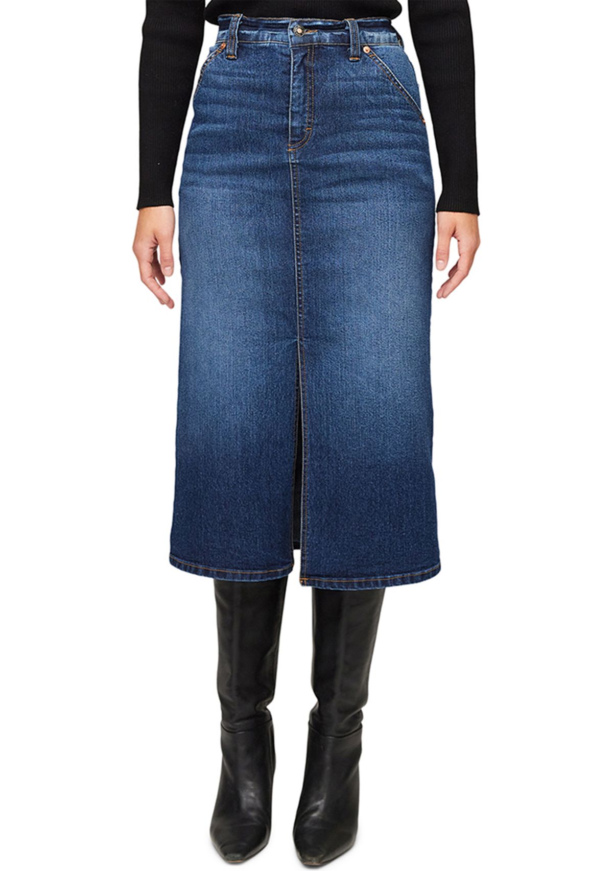Womens Denim Midi Skirt
