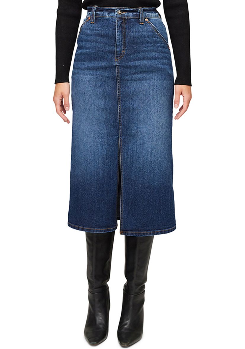 Womens Denim Midi Skirt