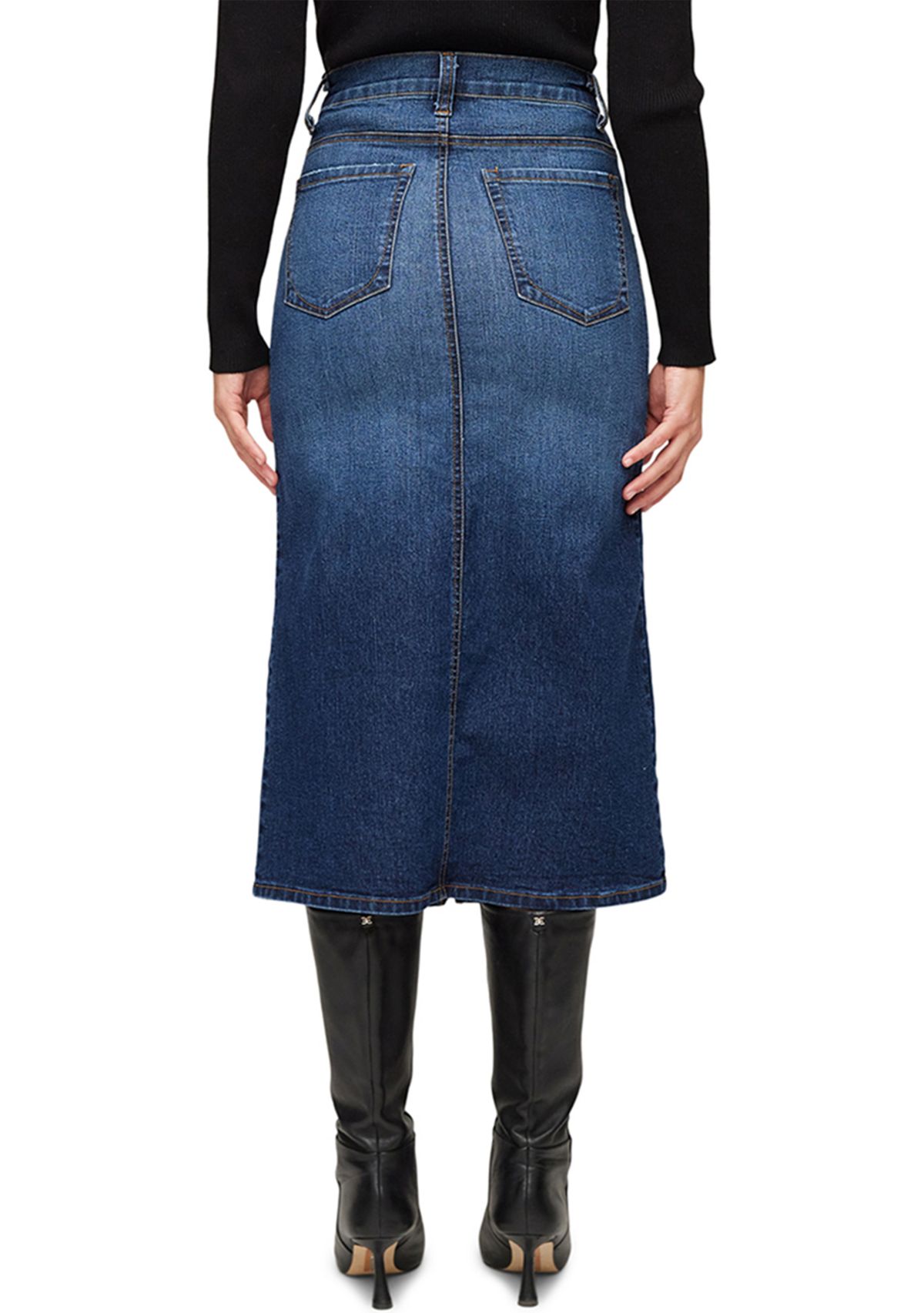 Womens Denim Midi Skirt