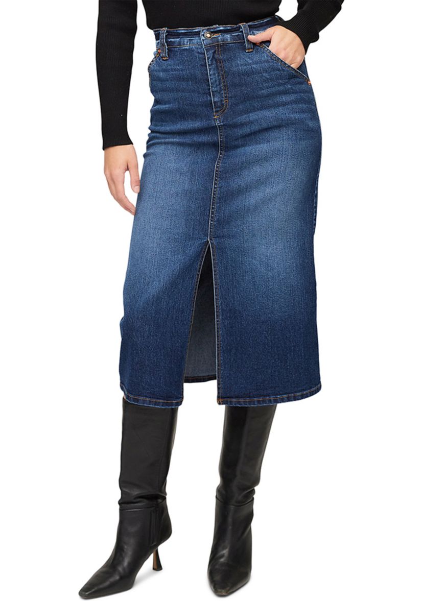 Womens Denim Midi Skirt