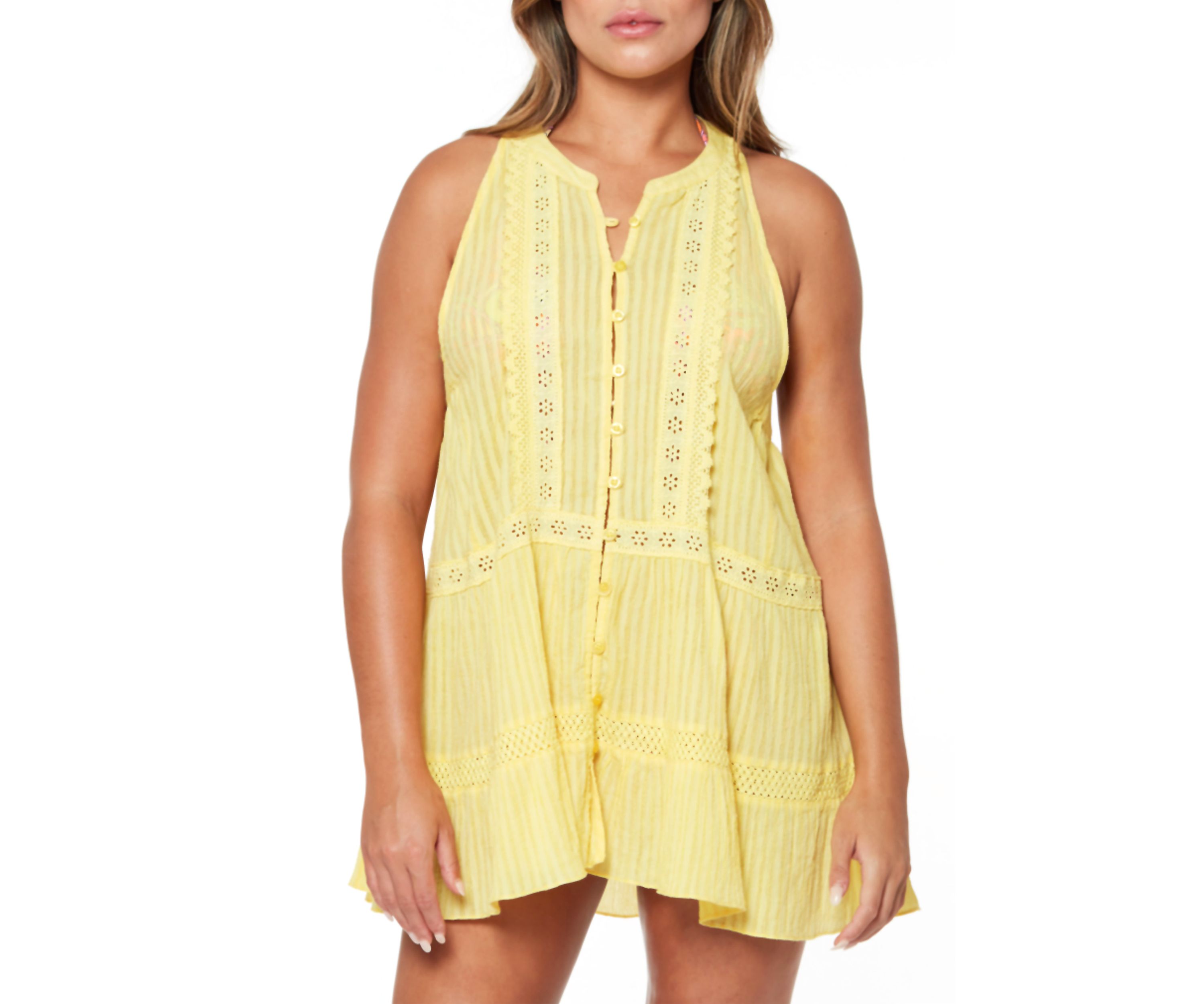 Button Front Swing Swim Cover Up
