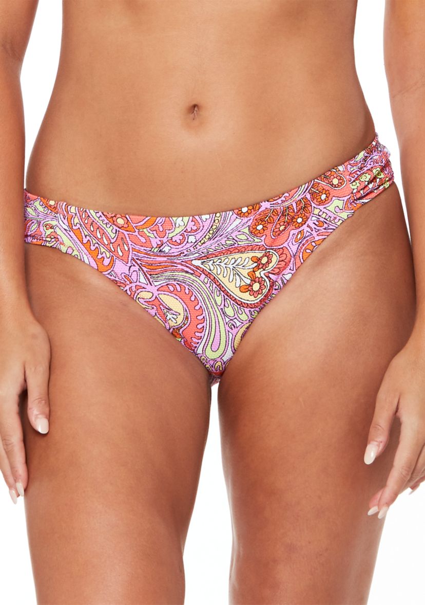 Flower Child Side Shirred Hipster Swim Bottoms