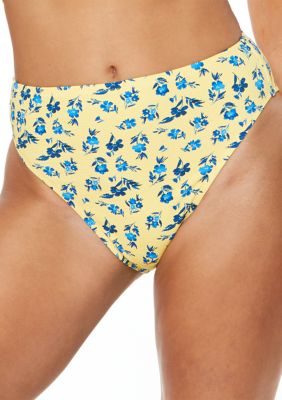 Jessica Simpson Seersucker Ruffle Bikini Bottom in Blue