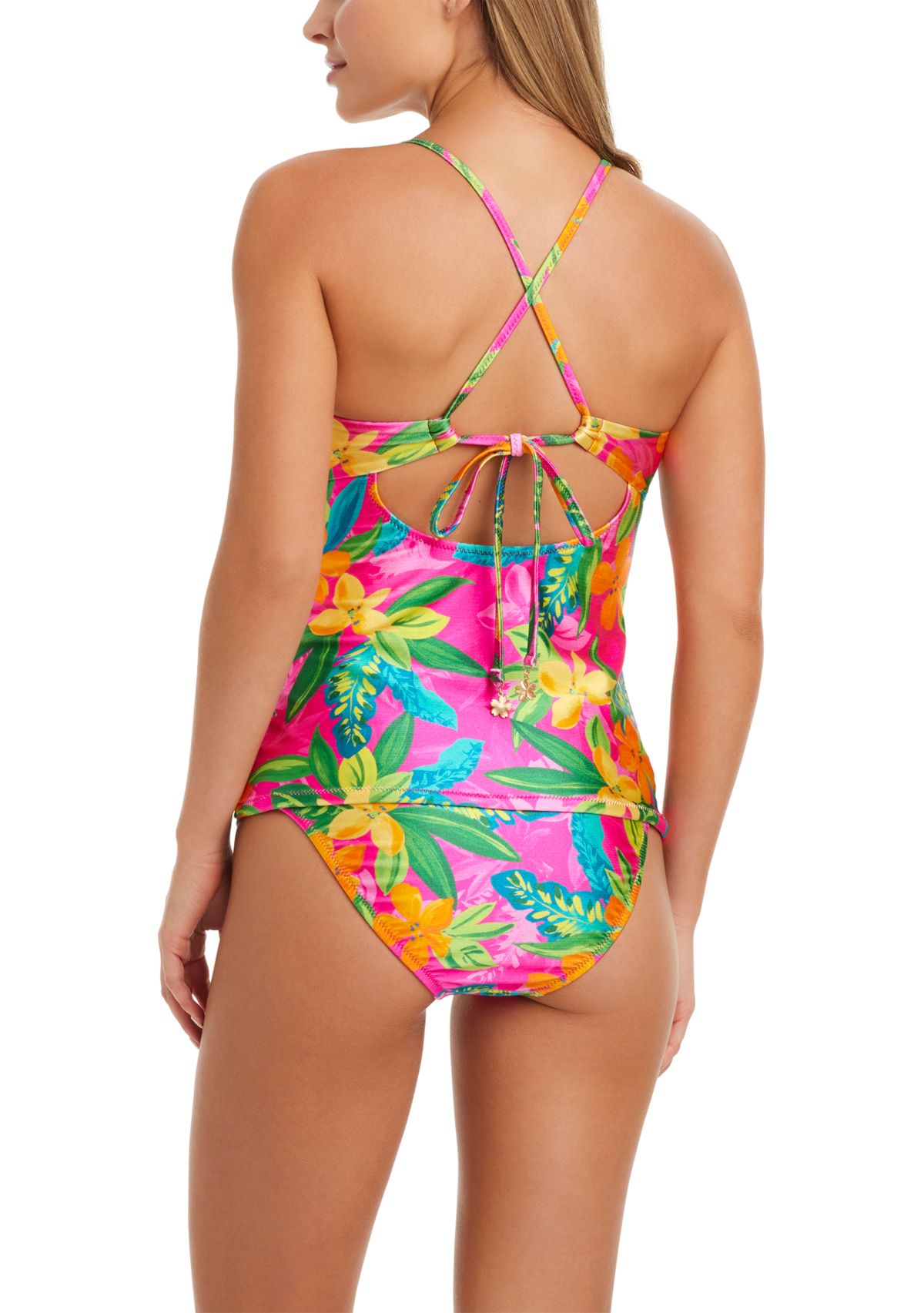 Feel the Love Cross Back Swim Tankini Top
