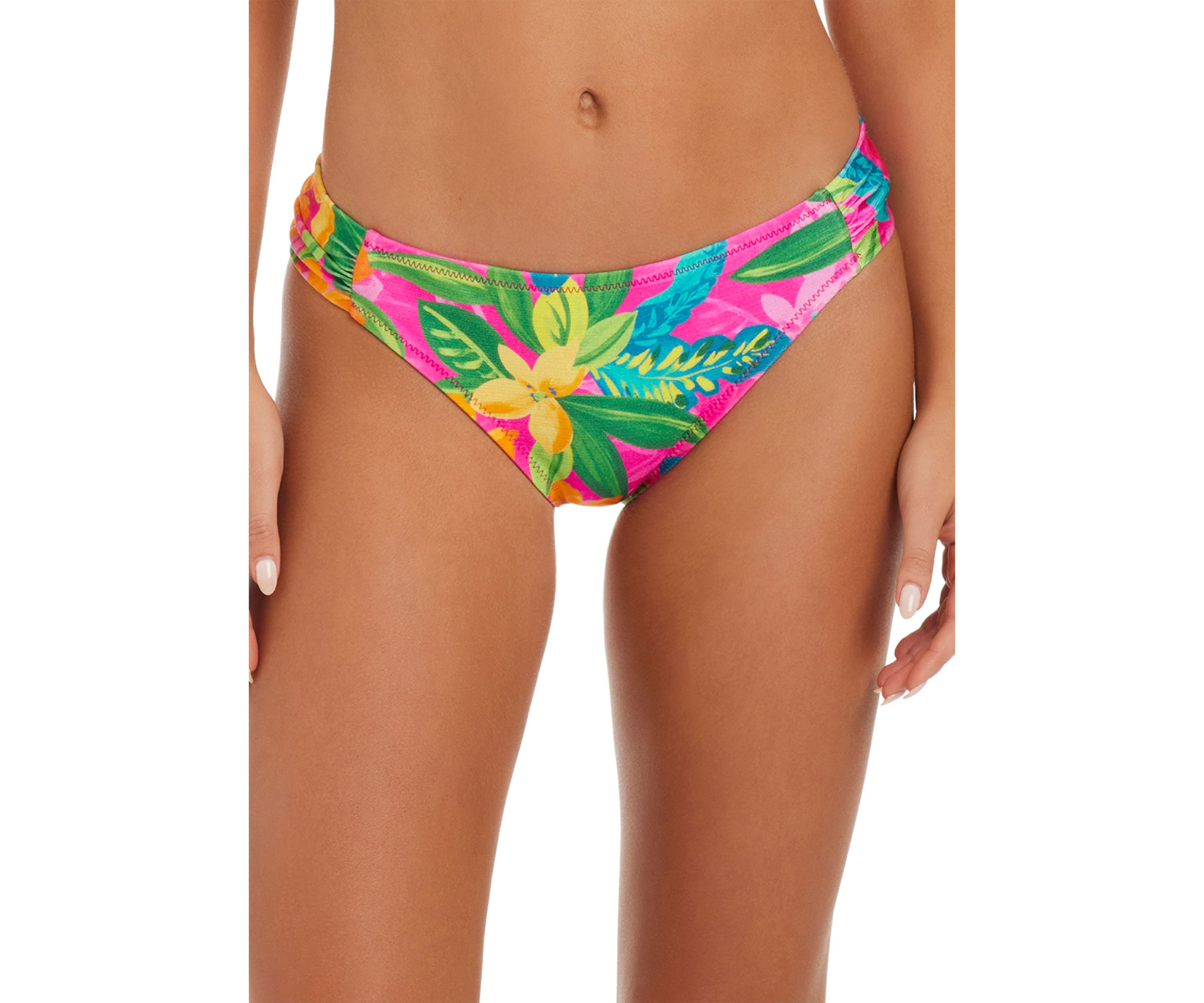 Feel The Love Shirred Hipster Swim Bottoms 