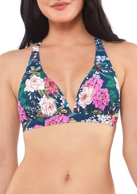 Jessica Simpson Floral Halter Bra Swim Top