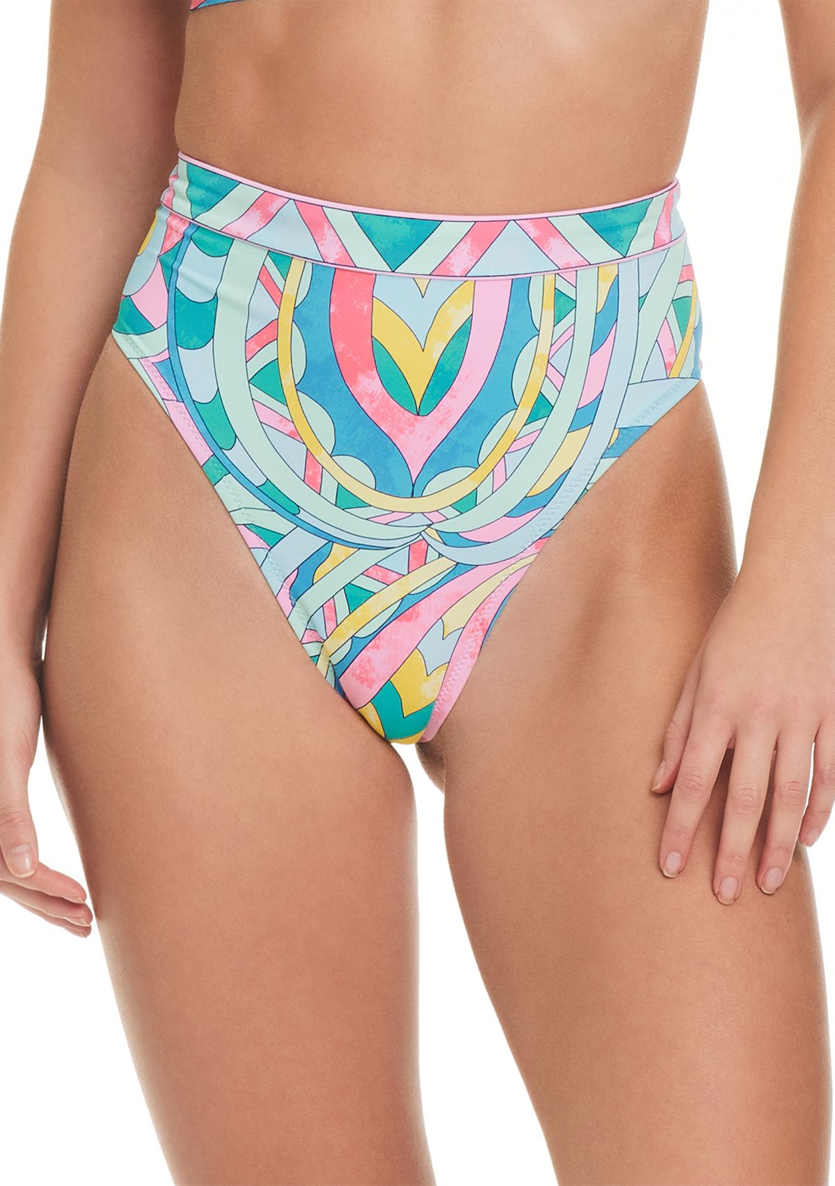 Paisley Party High Waisted Swim Bottoms