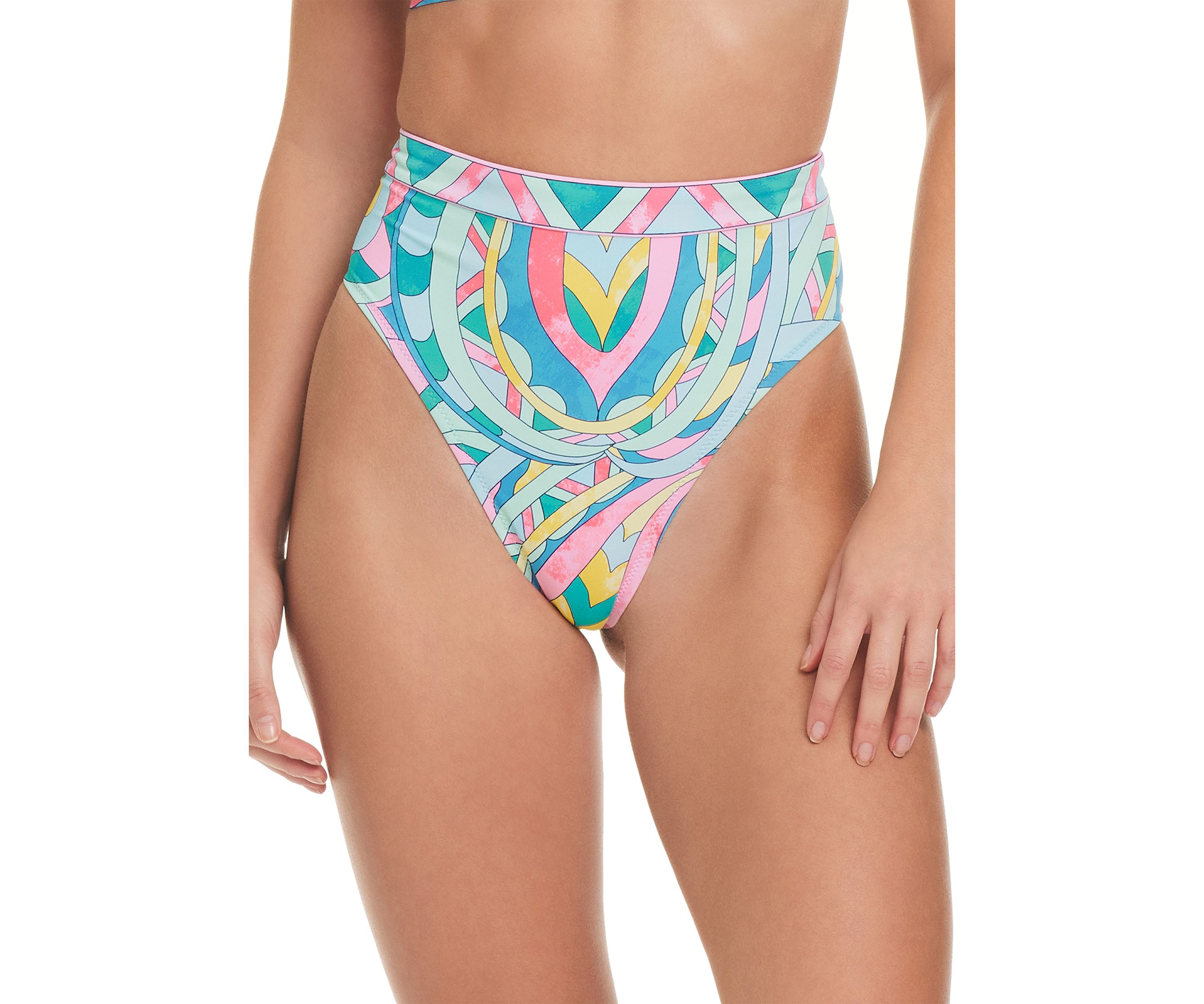 Paisley Party High Waisted Swim Bottoms