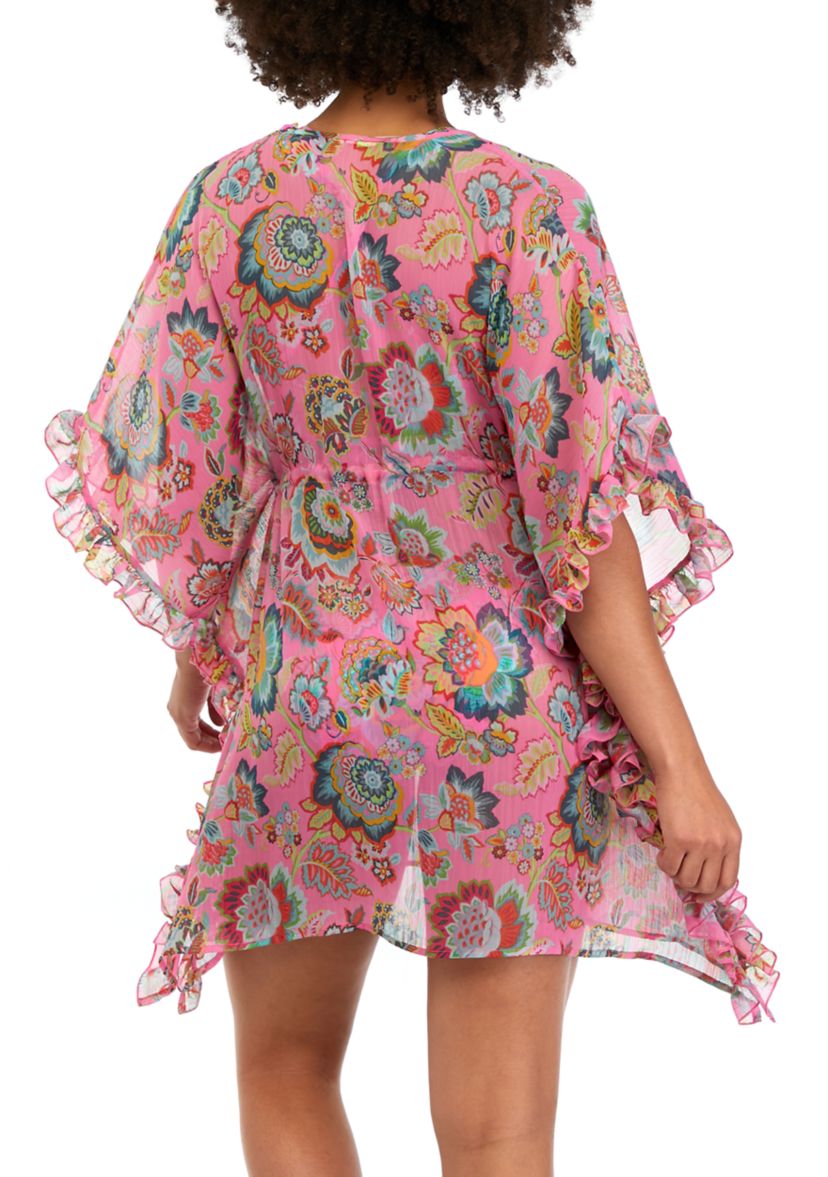 Frill Side Chiffon Swim Cover Up