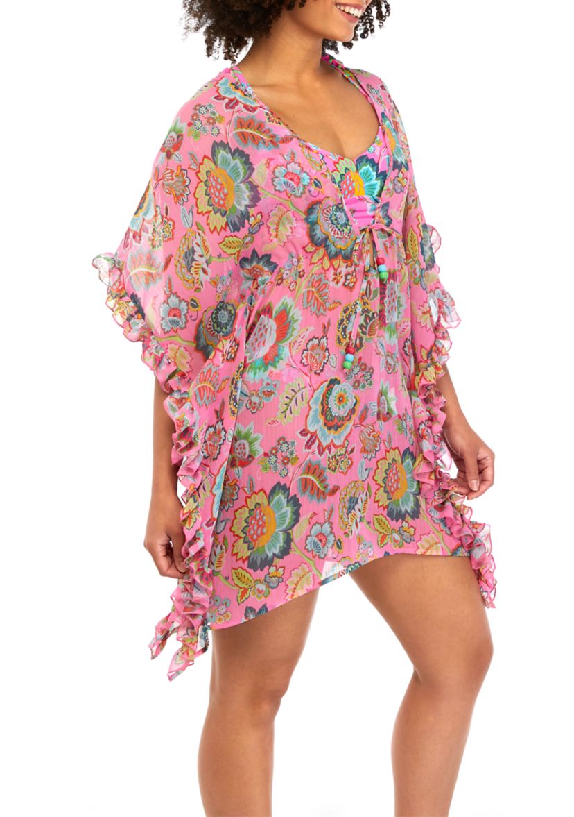 Frill Side Chiffon Swim Cover Up