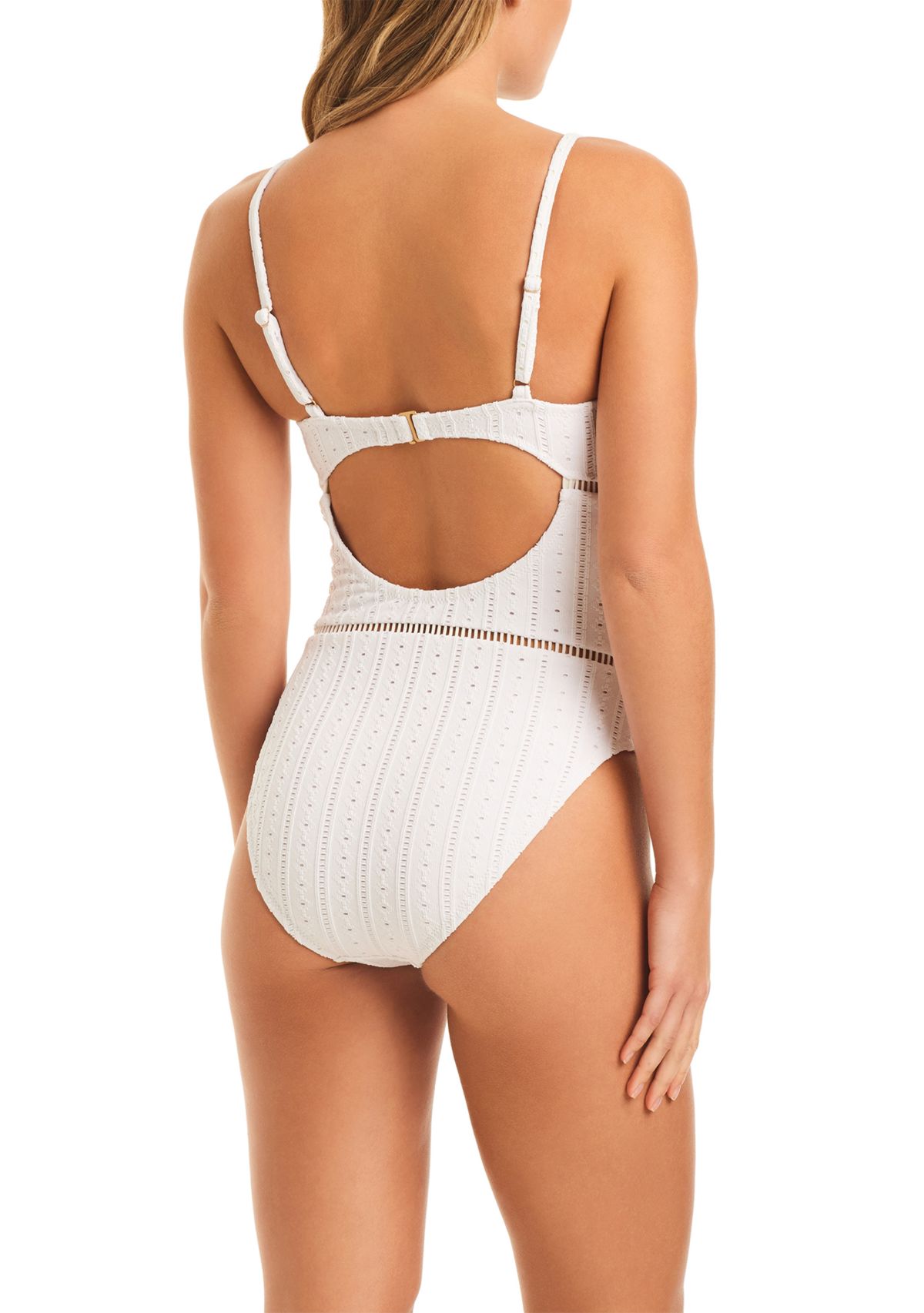 Stripe Crochet Ruffle Mio One Piece Swimsuit