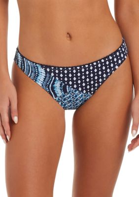 Jessica Simpson Women's Shibori Shirred Bikini Swim Bottoms
