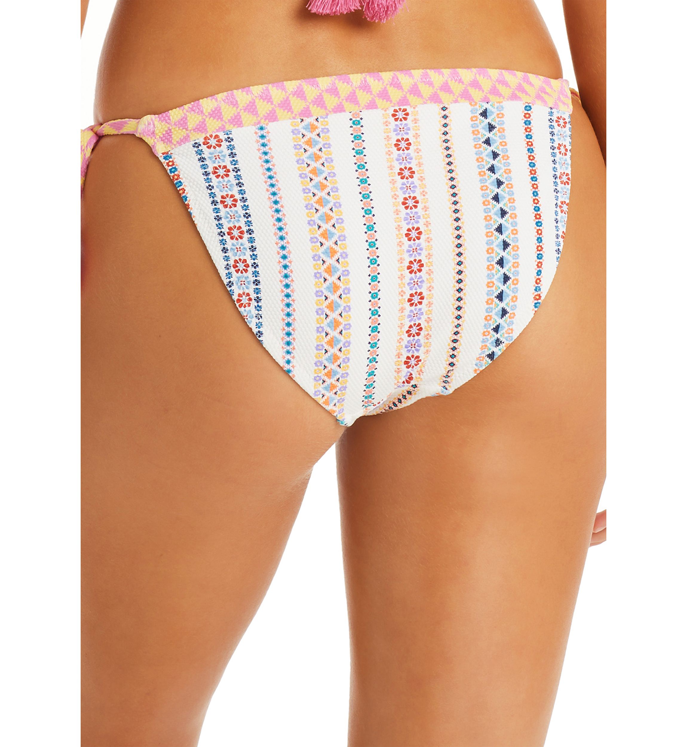 Stripe it Up Side Tie Hipster Swim Bottoms