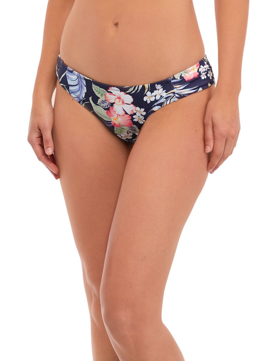Side Shirred Hipster Swim Bottoms