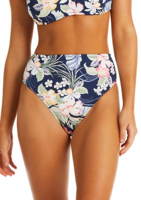 Jessica Simpson Stranded in Paradise High Waisted Swim Bottoms