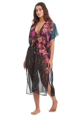 Jessica Simpson Women's Long Dress Cover Up, Gold, Small