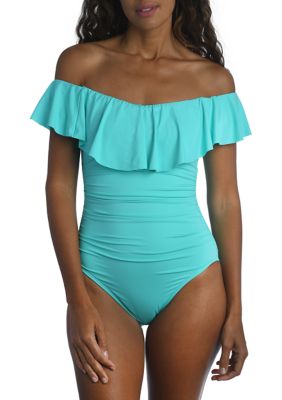 Island Goddess Off the Shoulder Ruffle One Piece Swimsuit