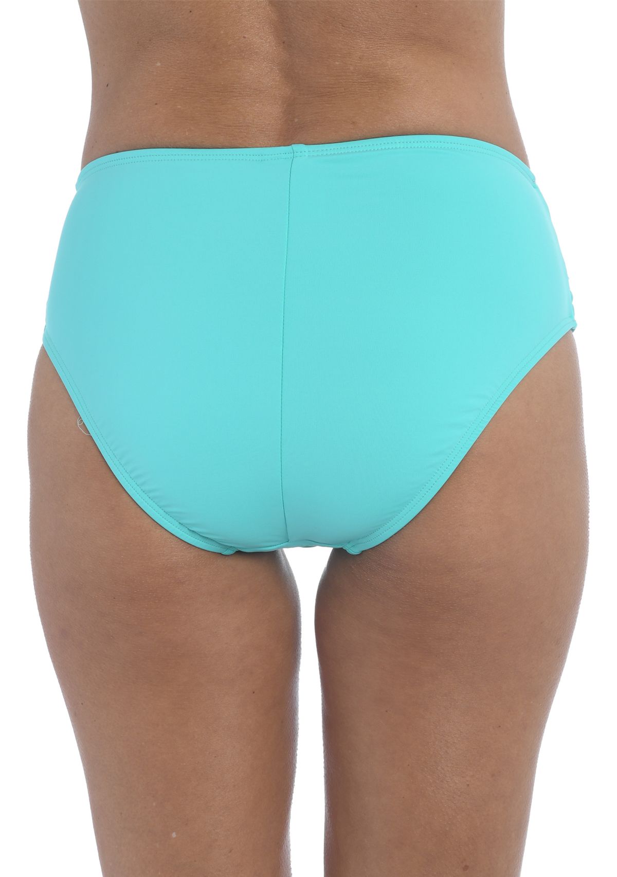 Solid Mid Waist Swim Bottoms