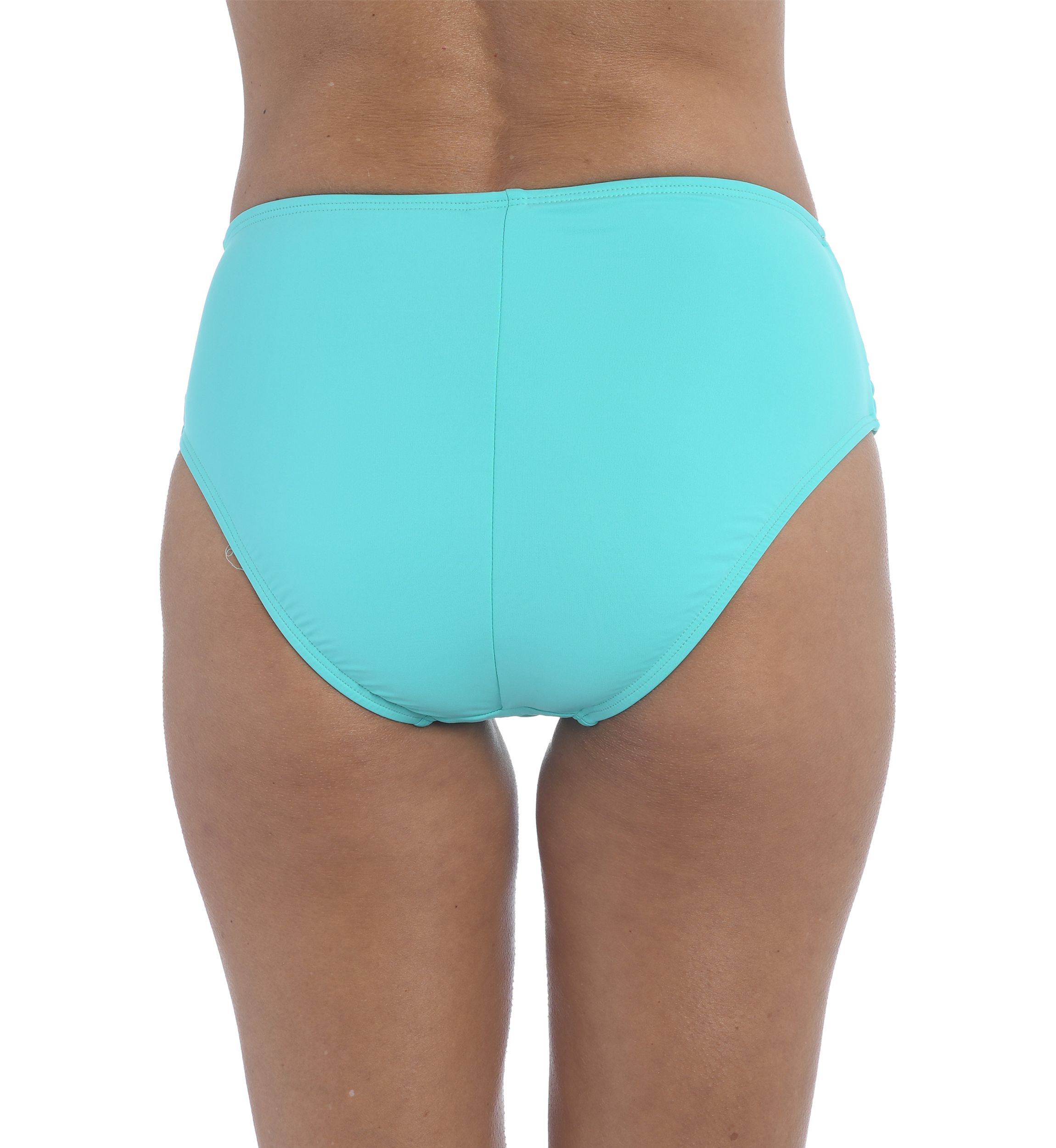 Solid Mid Waist Swim Bottoms