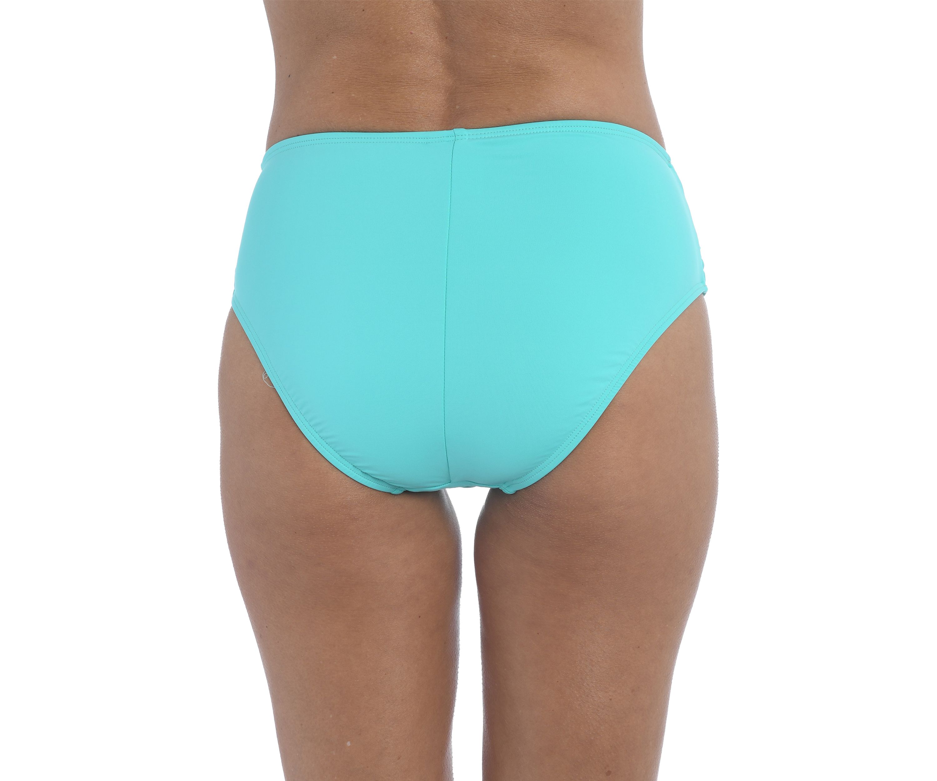 Solid Mid Waist Swim Bottoms