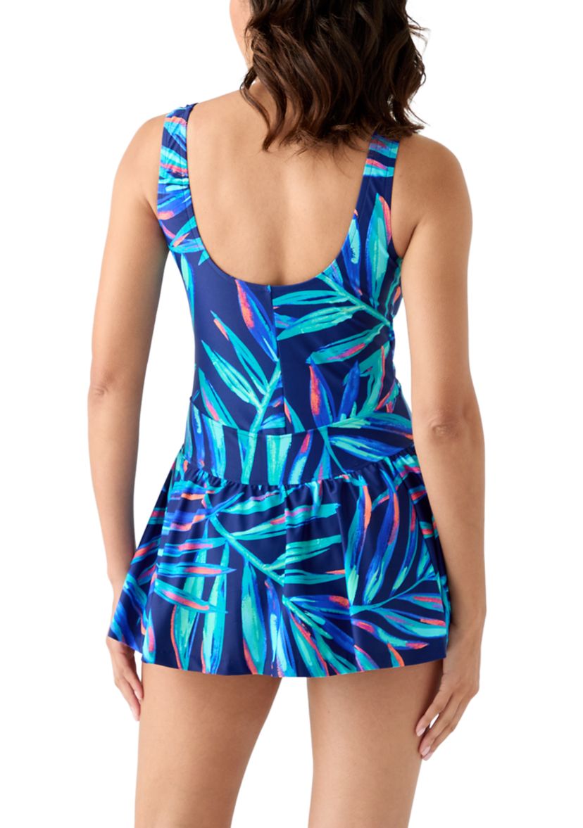 Womens Palm Leaves Swimdress