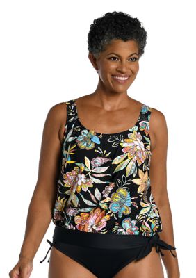 Tulum Tiki Blouson Tankini Swim Top