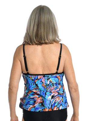 Feathers Faux Tankini Swim Top