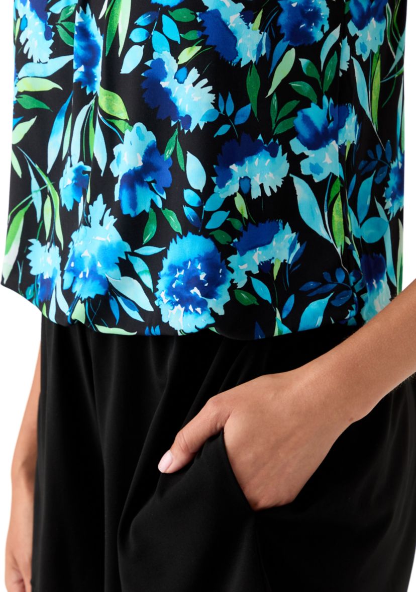 Womens Floral Print Swim Romper