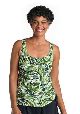 Fronds Printed Adjustable One Piece Swimdress