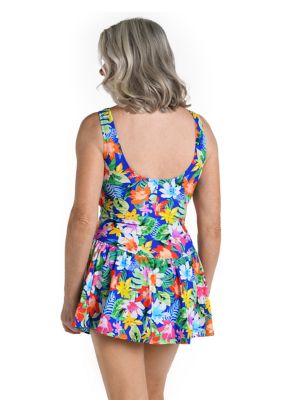 Hula Empire Waist Printed Swimdress