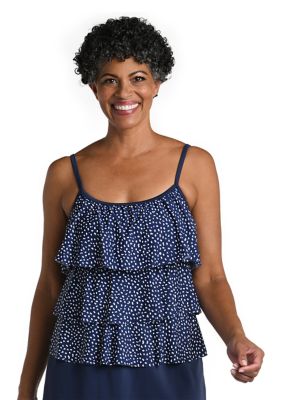 Seaside Dot Triple Tiered Tankini