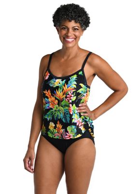 Oahu Oasis Faux Tankini One Piece Swimsuit