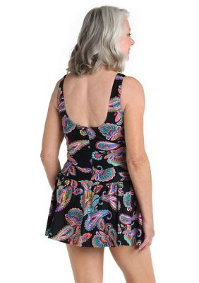 Paisley Parade Empire Waist Printed Swim Dress