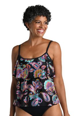 Paisley Triple Tier Tankini Swim Top