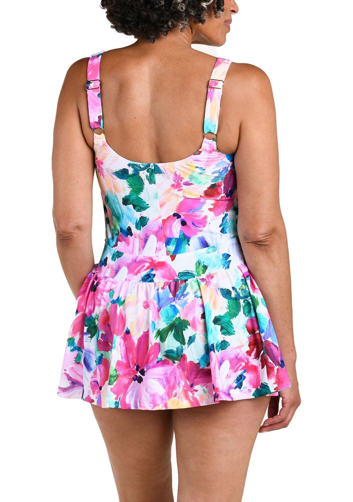 Spring Bouquet Empire Waist Swim Dress