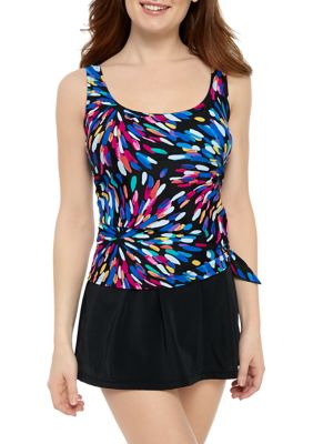 Maxine of Hollywood Faux Skirtini One Piece Swimsuit | belk