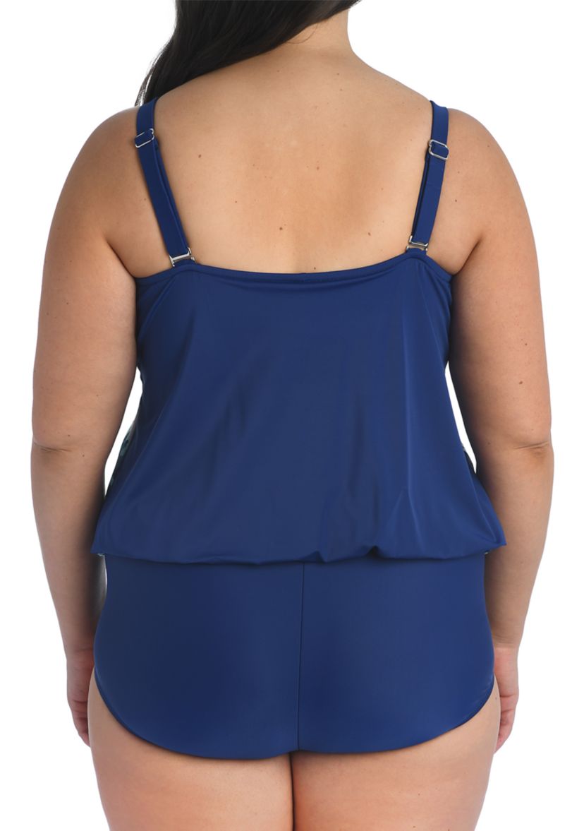 Ikat Border High neck One Piece Swimsuit 