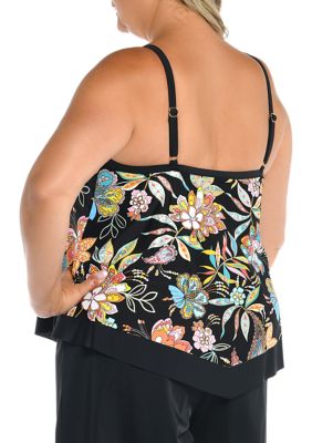 Plus Tulum Tiki Floral Printed Swim Top