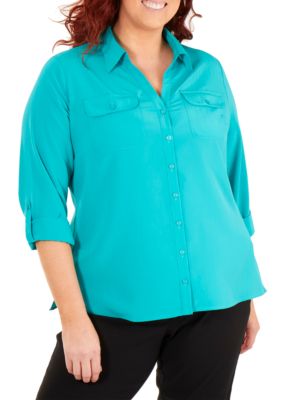 Kim Rogers® Plus Size Crinkle Utility Top | belk