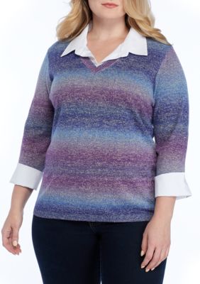 womens sweater and shirt combo