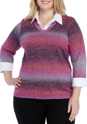 womens sweater and shirt combo